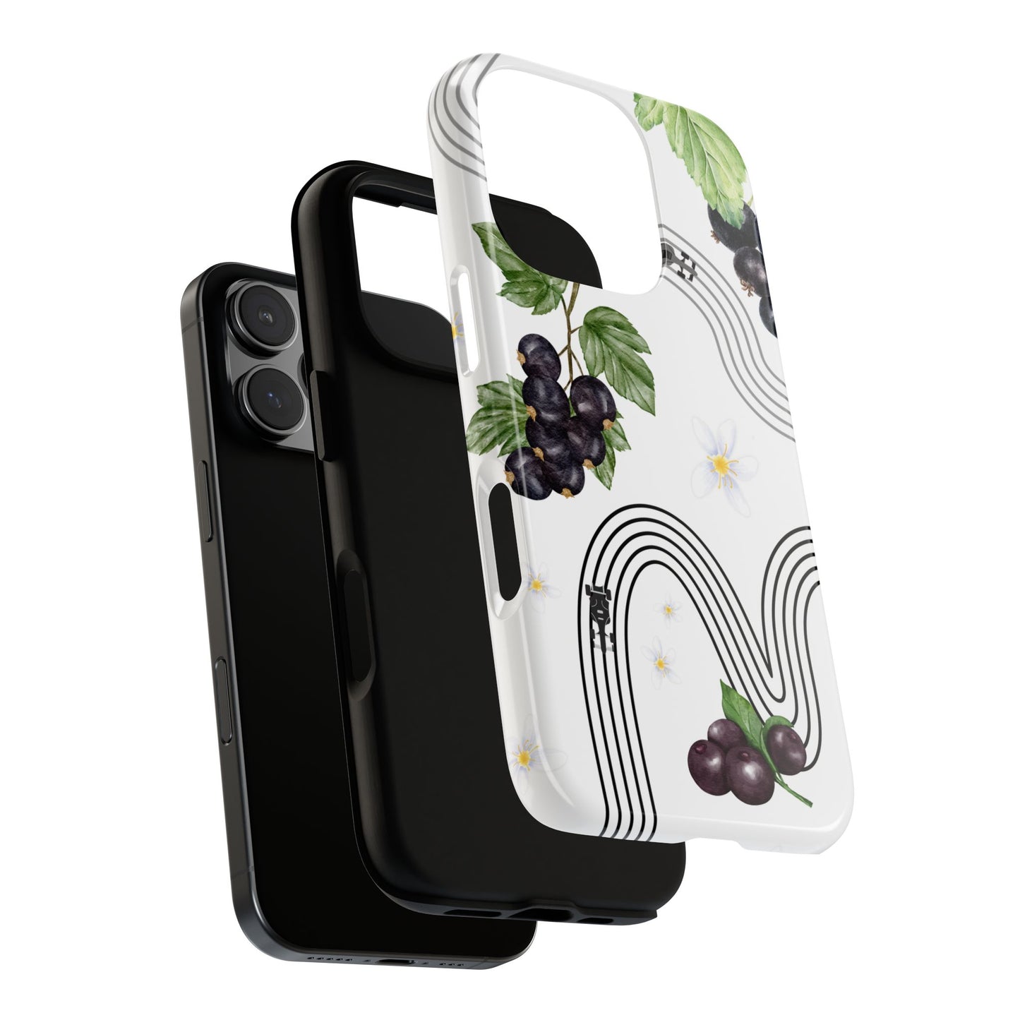 F1 Cadillac and Black Currants Phone Case, Trendy F1 Gift, Formula 1 Gift, Cute Fruit F1 Phone Case, Unique Phone Case
