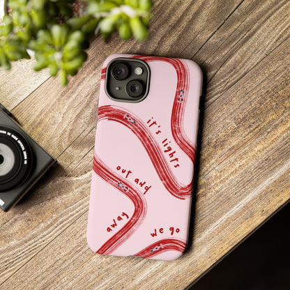 Pink and Red Lights Out F1 Phone Case Design, Trendy F1 Gift, Formula 1 Gift, Cute F1 Phone Case, Unique Formula One Phone Case