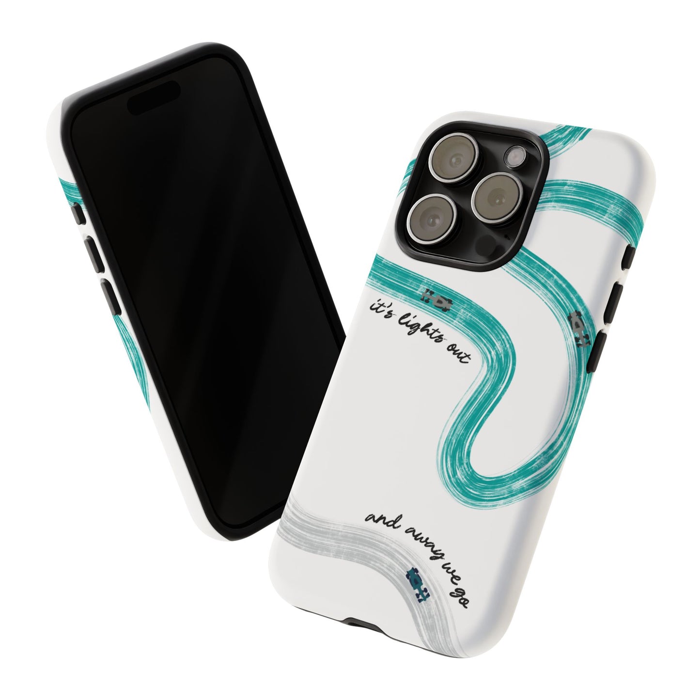 Mercedes F1 Phone Case Painted "its lights out and away we go", Trendy F1 Gift, Formula 1 Gift, Cute F1 Phone Case