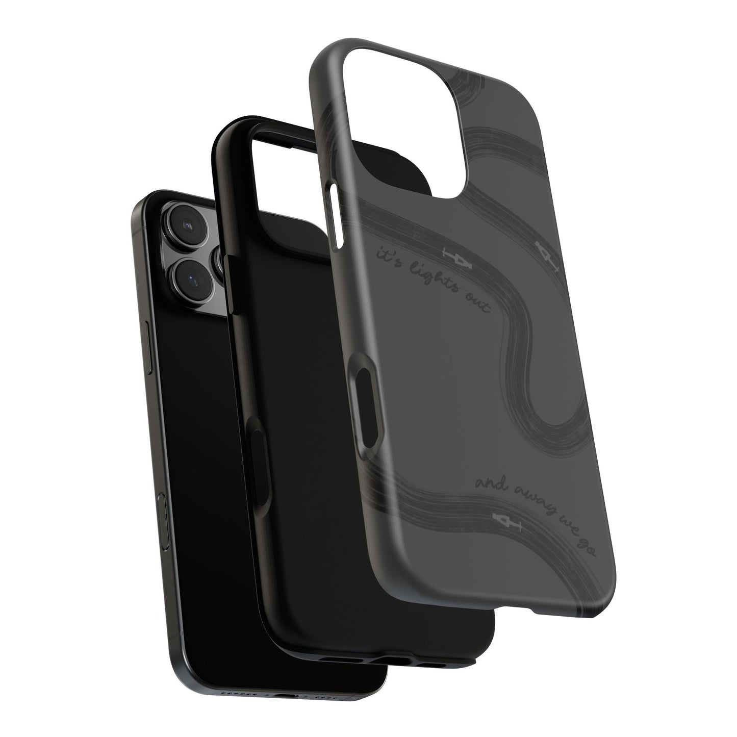 F1 Phone Case Monochrome Black Painted "its lights out and away we go", Trendy F1 Gift, Formula 1 Gift, Cute F1 Phone Case, Phone Case