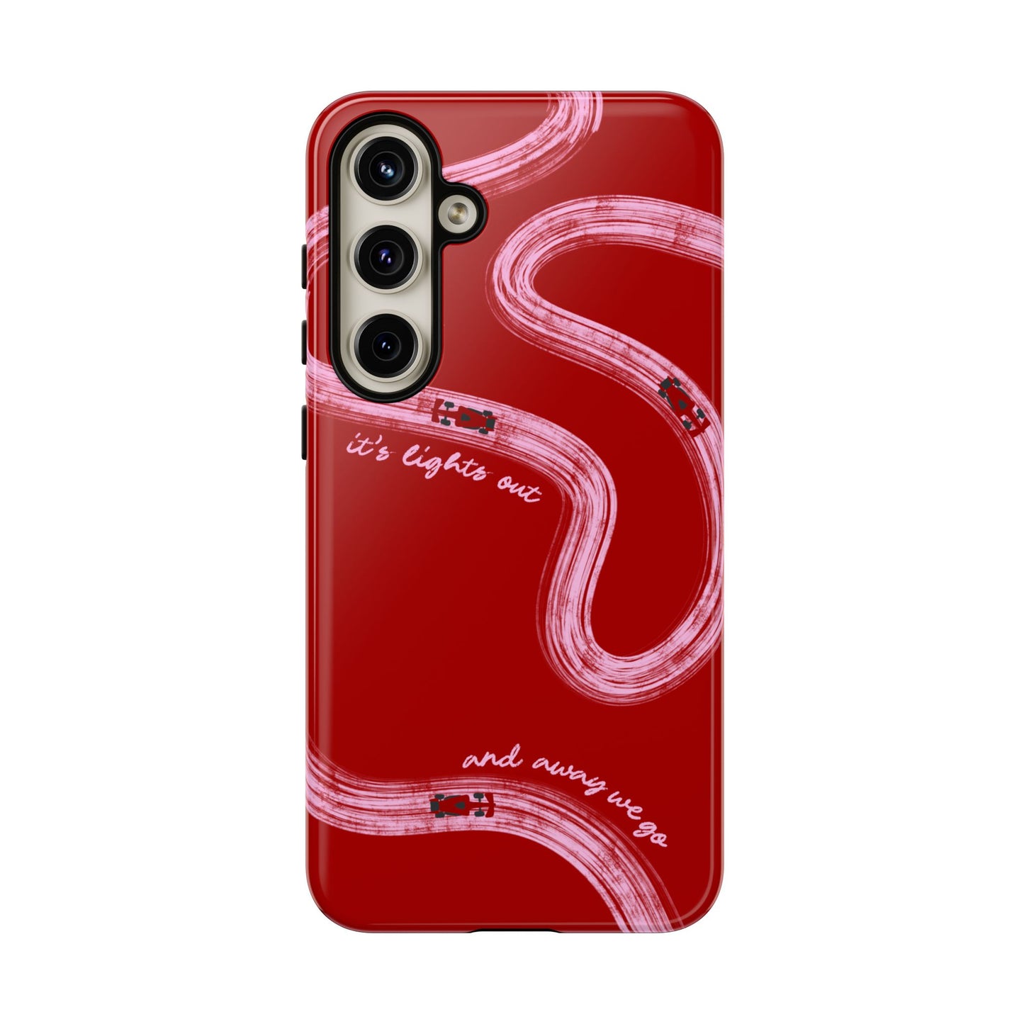 Red and Pink Lights Out F1 Phone Case Design, Trendy F1 Gift, Formula 1 Gift, Cute F1 Phone Case, Unique Formula One Phone Case