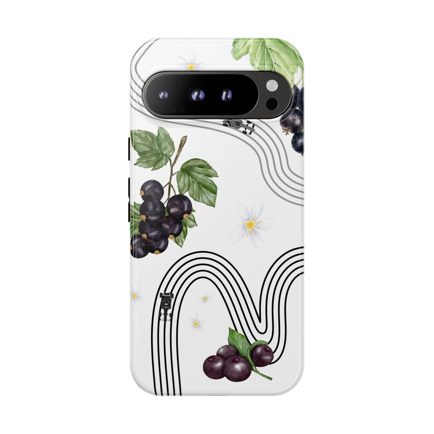 F1 Cadillac and Black Currants Phone Case, Trendy F1 Gift, Formula 1 Gift, Cute Fruit F1 Phone Case, Unique Phone Case