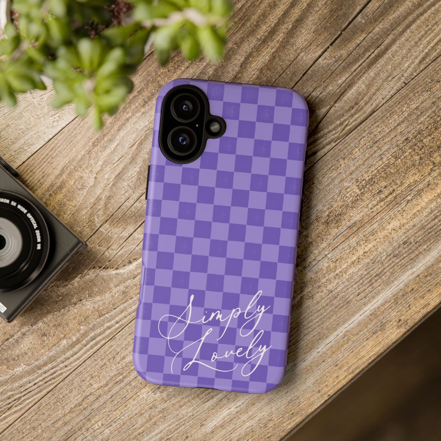 Simply Lovely Purple Checkered F1 Phone Case Design, Trendy F1 Gift, Formula 1 Gift, Cute F1 Phone Case
