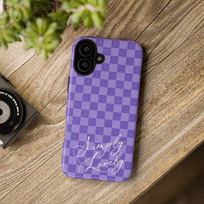 Simply Lovely Purple Checkered F1 Phone Case Design, Trendy F1 Gift, Formula 1 Gift, Cute F1 Phone Case