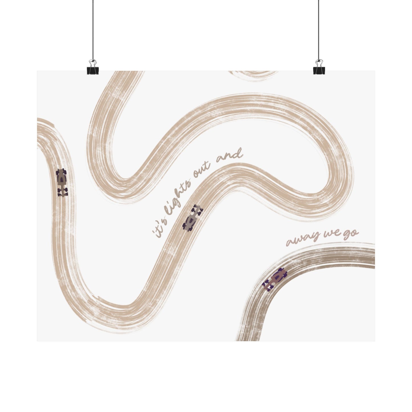 Neutral Beige F1 Matte Horizontal Poster | US SIZING
