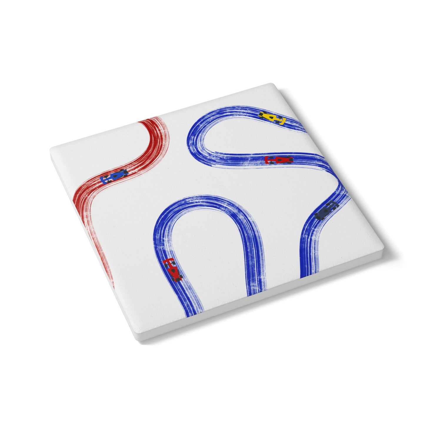 F1 Red Bull Ceramic Coaster - Blue and Red Painted Tracks