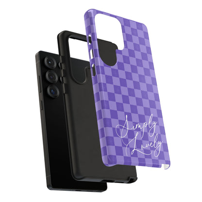 Simply Lovely Purple Checkered F1 Phone Case Design, Trendy F1 Gift, Formula 1 Gift, Cute F1 Phone Case