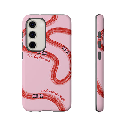 F1 Phone Case Pink and Red Painted "its lights out and away we go", Trendy F1 Gift, Formula 1 Gift, Cute F1 Phone Case, Unique Phone Case