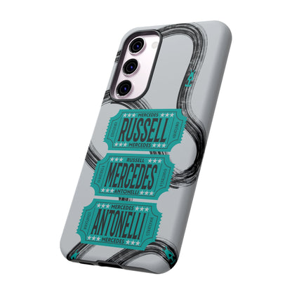Mercedes F1 Phone Case Painted Ticket Stubs, Trendy F1 Gift, Formula 1 Gift, Cute F1 Phone Case