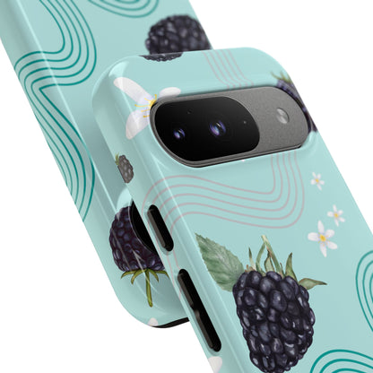 Teal F1 Mercedes and Blackberries Phone Case , Trendy F1 Gift, Formula 1 Gift, Cute Fruit F1 Phone Case, Unique Phone Case