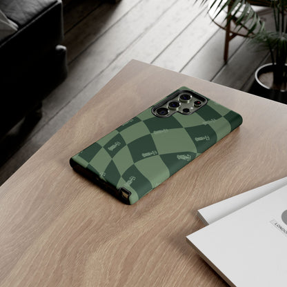 F1 Phone Case Green Checkerboard Design, Trendy F1 Gift, Formula 1 Gift, Cute F1 Phone Case, Unique Formula One Phone Case