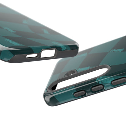 F1 Phone Case Teal Checkered Design, Trendy F1 Gift, Formula 1 Gift, Cute F1 Phone Case, Unique Formula One Phone Case
