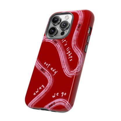 Red and Pink Lights Out F1 Phone Case Design, Trendy F1 Gift, Formula 1 Gift, Cute F1 Phone Case, Unique Formula One Phone Case