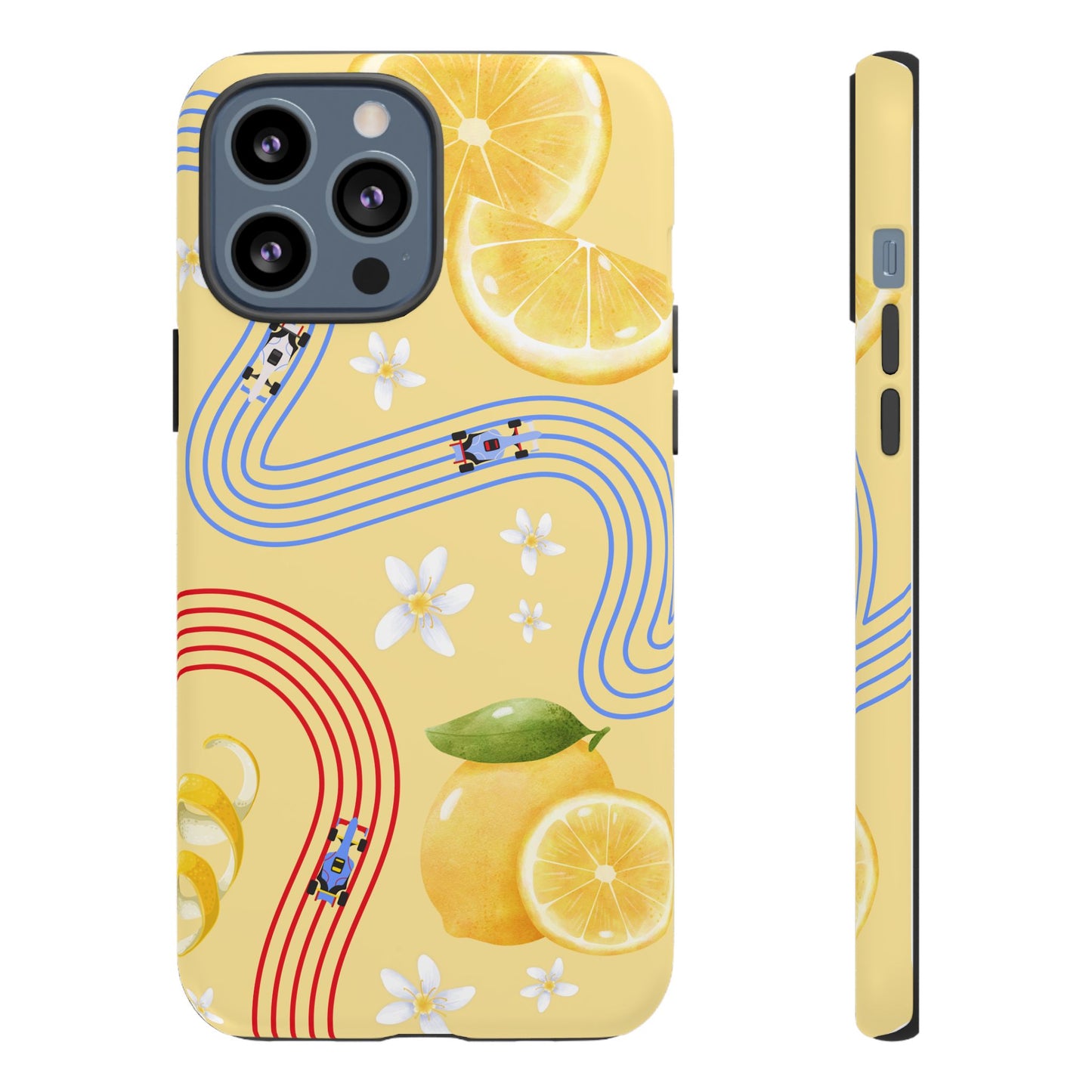 Yellow F1 Racing Bulls and Lemons Phone Case, Trendy F1 Gift, Formula 1 Gift, Cute Fruit F1 Phone Case, Unique Phone Case