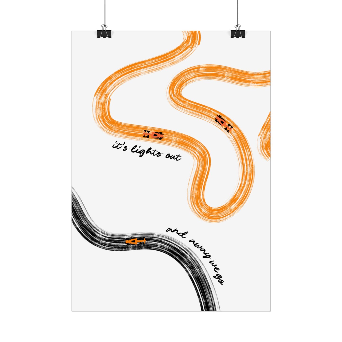 F1 McLaren Orange and Black Giclée Print Poster | Minimalist F1 Art - EU SIZING (Physical Print)