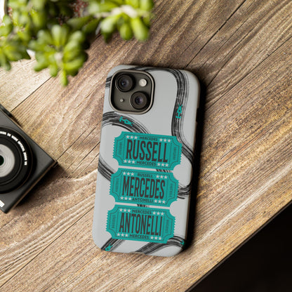 Mercedes F1 Phone Case Painted Ticket Stubs, Trendy F1 Gift, Formula 1 Gift, Cute F1 Phone Case