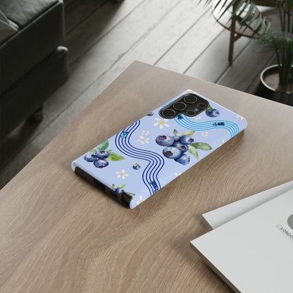 Blue F1 Williams and Blueberries Phone Case, Trendy F1 Gift, Formula 1 Gift, Cute Fruit F1 Phone Case, Unique Phone Case