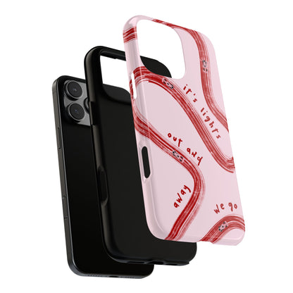 Pink and Red Lights Out F1 Phone Case Design, Trendy F1 Gift, Formula 1 Gift, Cute F1 Phone Case, Unique Formula One Phone Case