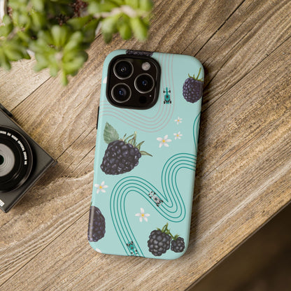 Teal F1 Mercedes and Blackberries Phone Case , Trendy F1 Gift, Formula 1 Gift, Cute Fruit F1 Phone Case, Unique Phone Case