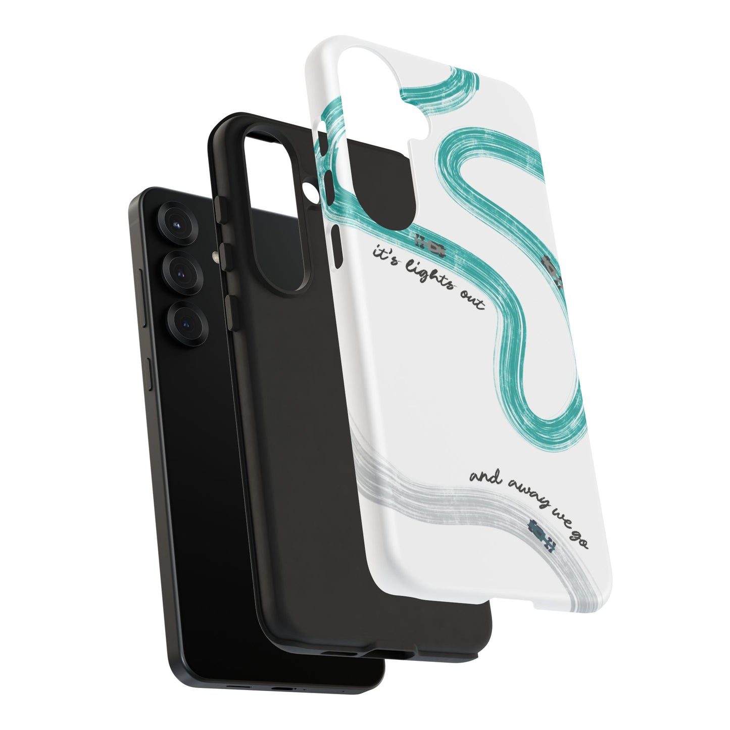 Mercedes F1 Phone Case Painted "its lights out and away we go", Trendy F1 Gift, Formula 1 Gift, Cute F1 Phone Case