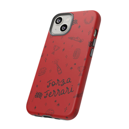 F1 Ferrari Racing Doodle "Forza Ferrari" F1 Phone Case Design