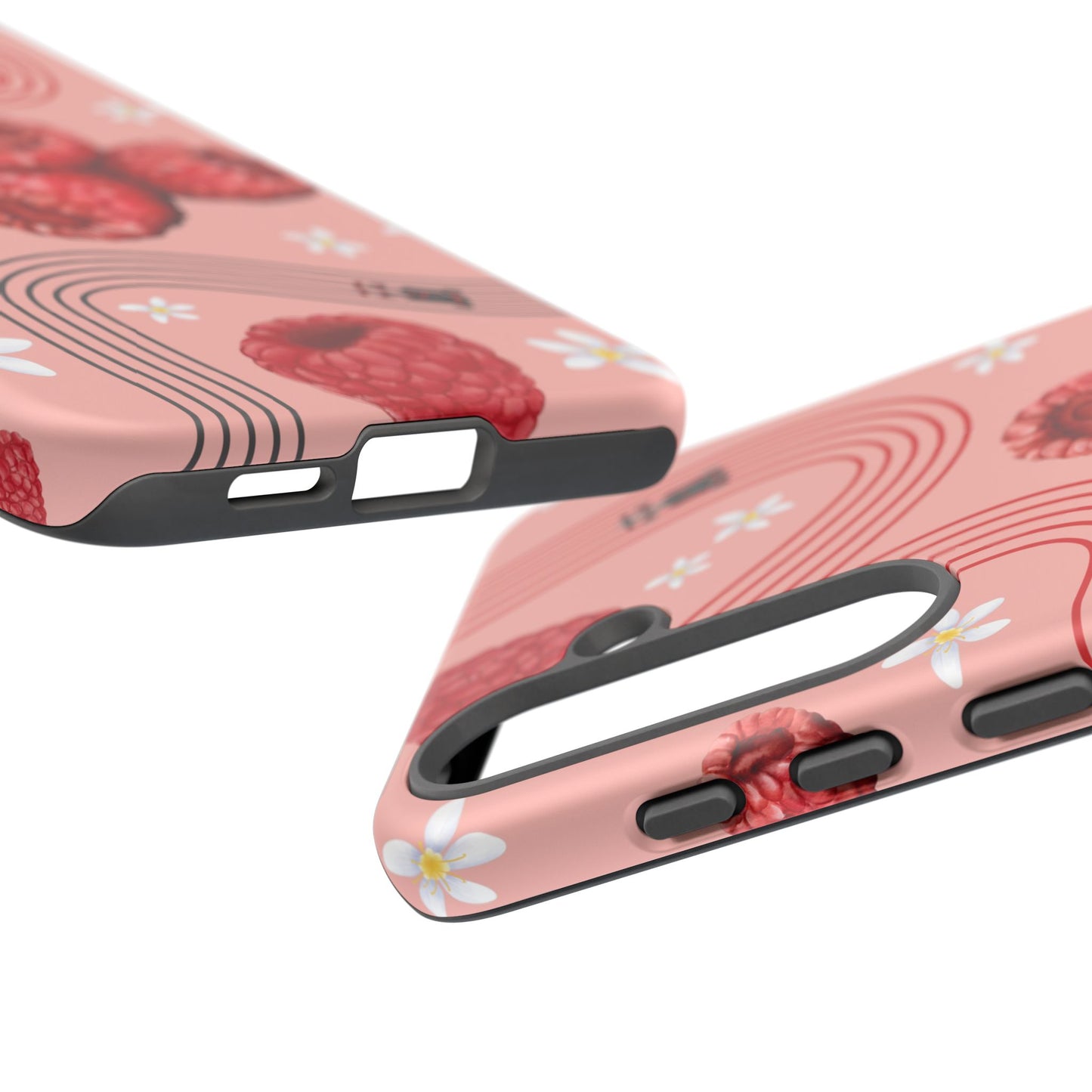 Red F1 Haas and Raspberries Phone Case, Trendy F1 Gift, Formula 1 Gift, Cute Fruit F1 Phone Case, Unique Phone Case