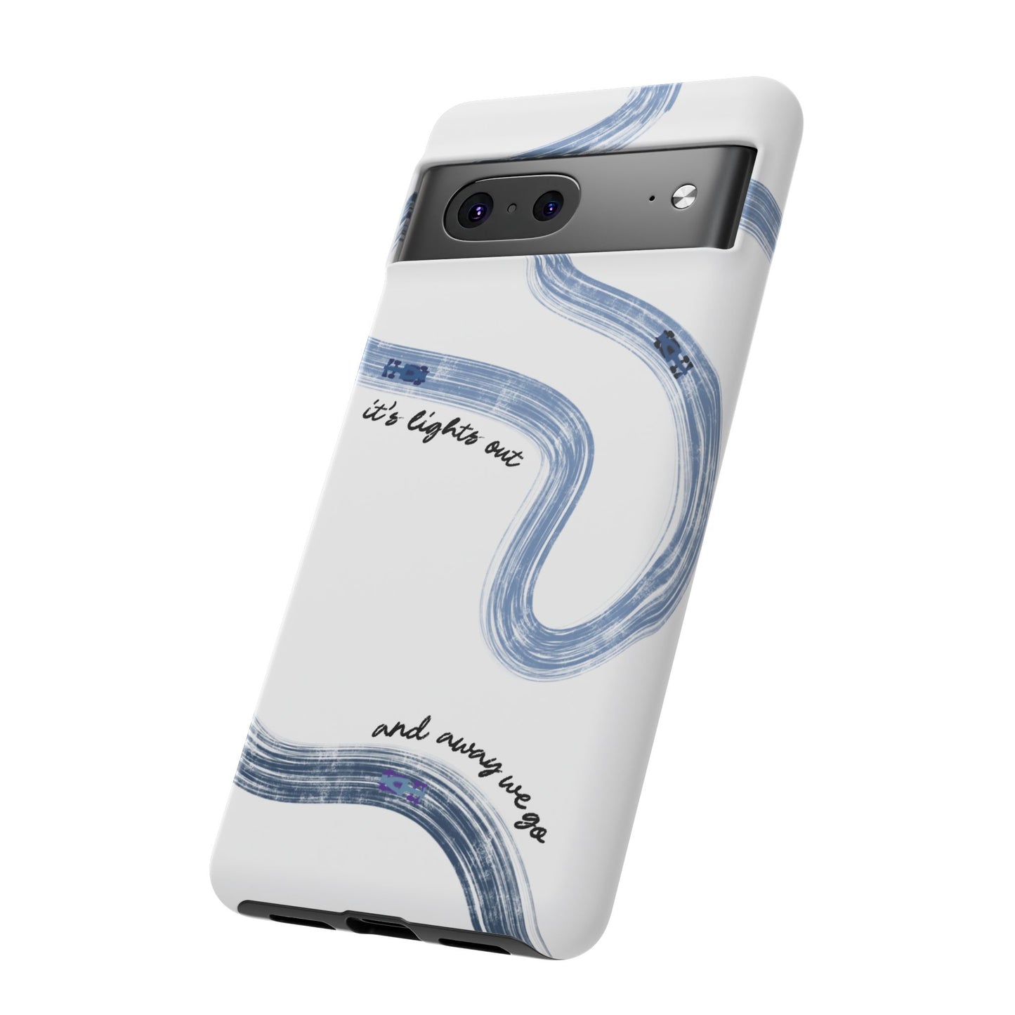 F1 Phone Case Blue Painted "its lights out and away we go", Trendy F1 Gift, Formula 1 Gift, Cute F1 Phone Case, Gift for F1 Fans