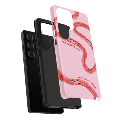F1 Phone Case Pink and Red Painted "its lights out and away we go", Trendy F1 Gift, Formula 1 Gift, Cute F1 Phone Case, Unique Phone Case