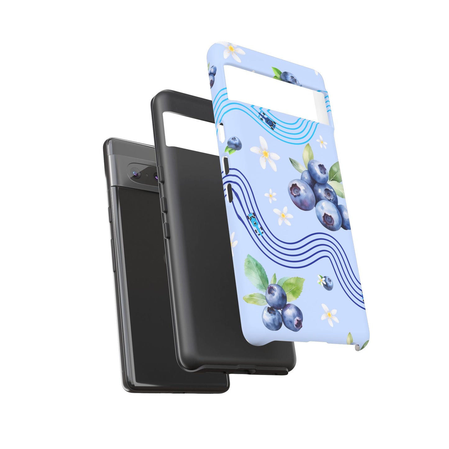 Blue F1 Williams and Blueberries Phone Case, Trendy F1 Gift, Formula 1 Gift, Cute Fruit F1 Phone Case, Unique Phone Case