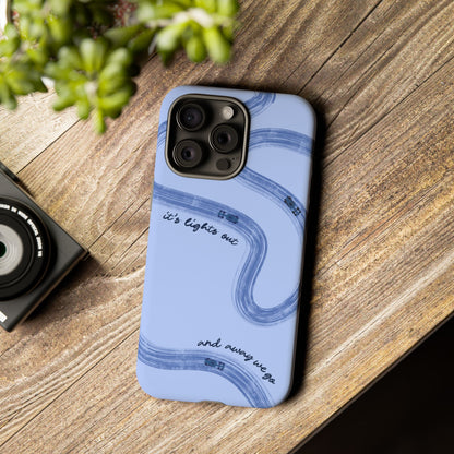 F1 Phone Case Monochrome Blue Painted "its lights out and away we go", Trendy F1 Gift, Formula 1 Gift, Cute F1 Phone Case, Phone Case