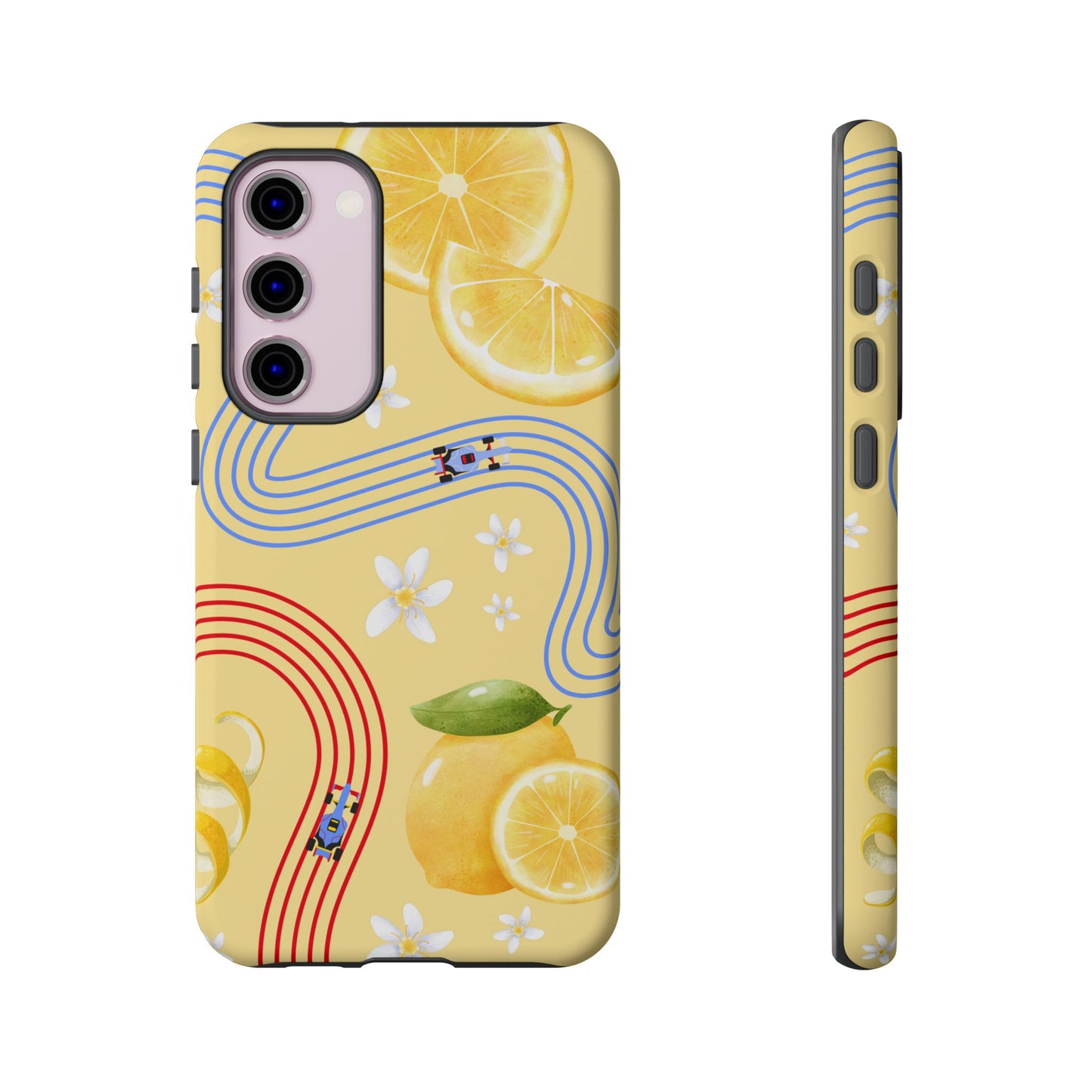 Yellow F1 Racing Bulls and Lemons Phone Case, Trendy F1 Gift, Formula 1 Gift, Cute Fruit F1 Phone Case, Unique Phone Case