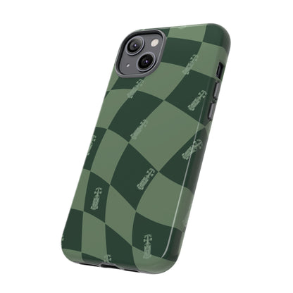 F1 Phone Case Green Checkerboard Design, Trendy F1 Gift, Formula 1 Gift, Cute F1 Phone Case, Unique Formula One Phone Case