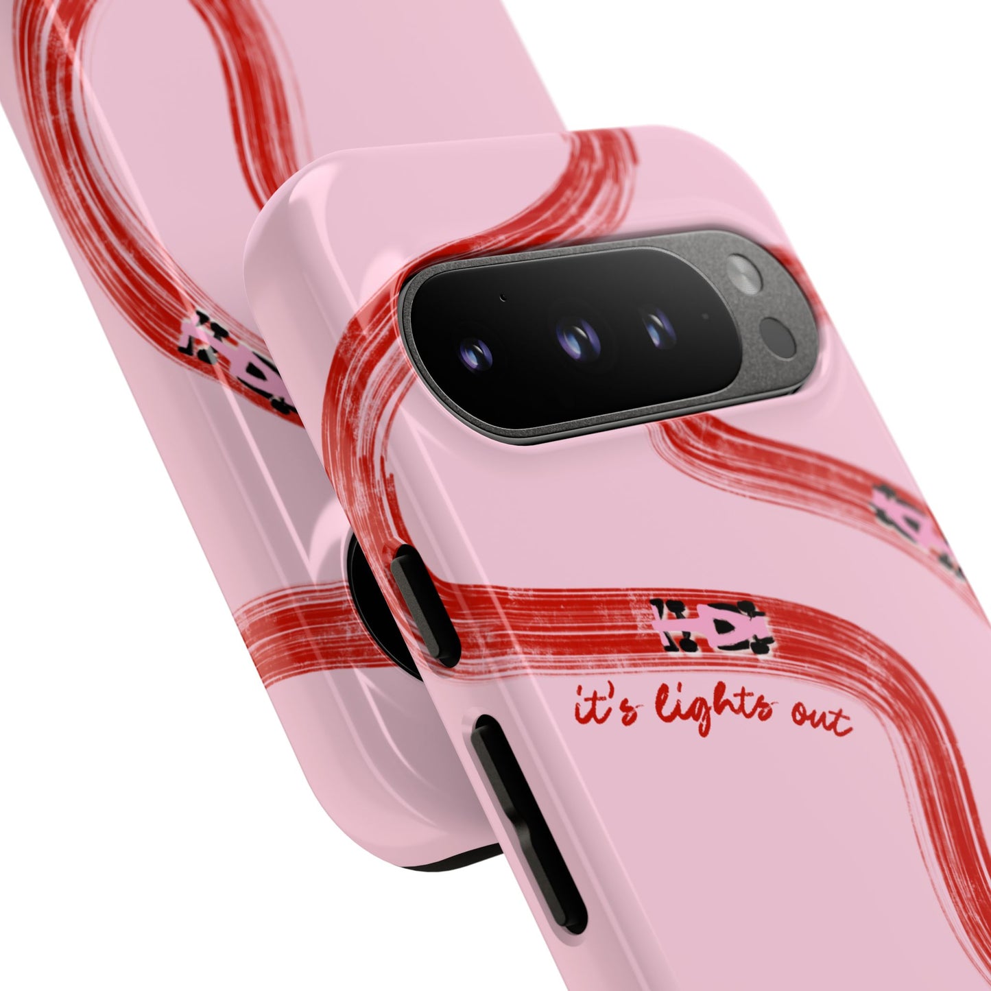 F1 Phone Case Pink and Red Painted "its lights out and away we go", Trendy F1 Gift, Formula 1 Gift, Cute F1 Phone Case, Unique Phone Case