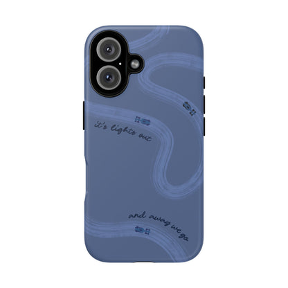 F1 Phone Case Monochrome Dark Blue Painted "its lights out and away we go", Trendy F1 Gift, Formula 1 Gift, Cute F1 Phone Case, Phone Case