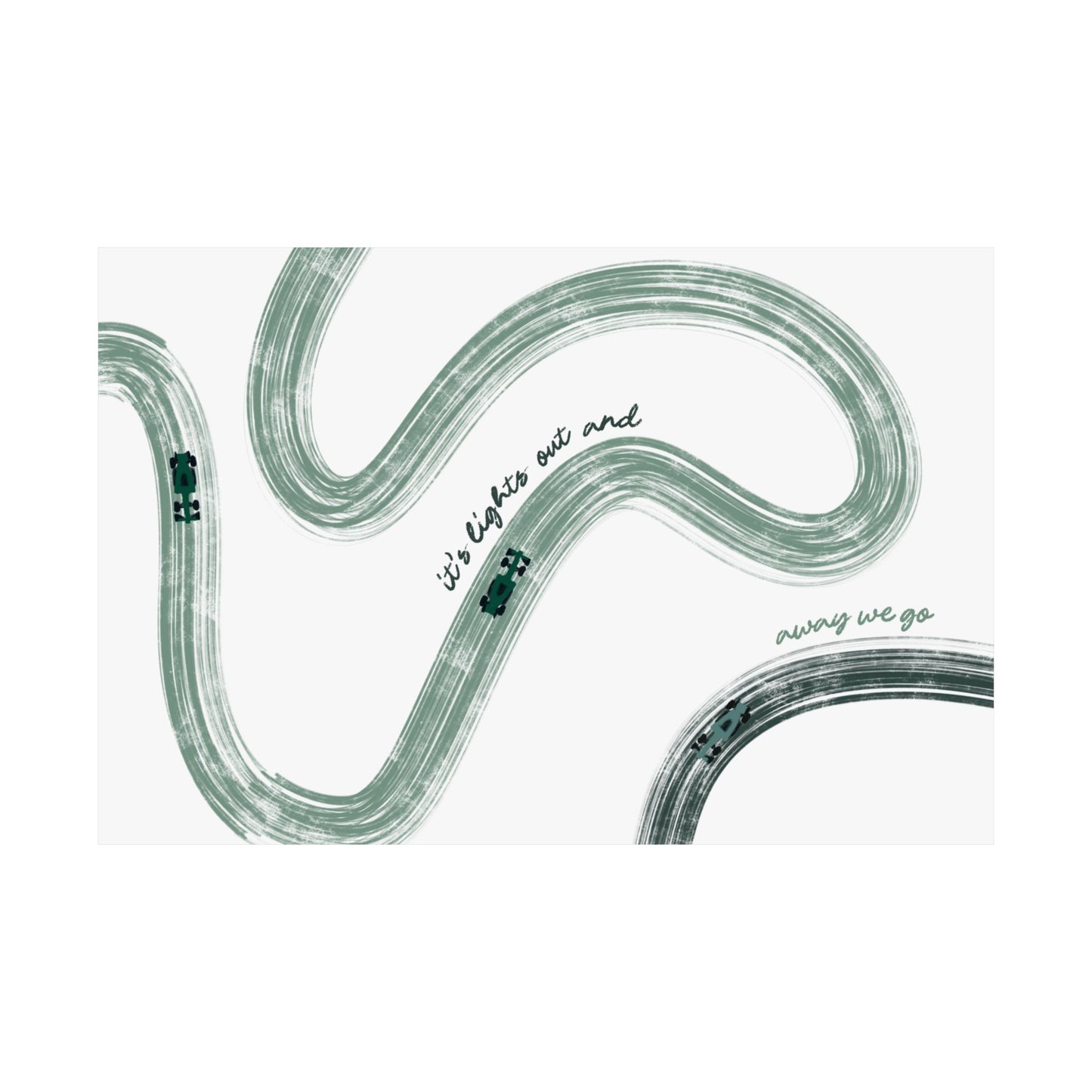 Green F1 Matte Horizontal Poster | US SIZING