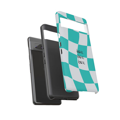 Mercedes Teal and Grey Checkered F1 Phone Case, Box Box Box F1 Phone Case