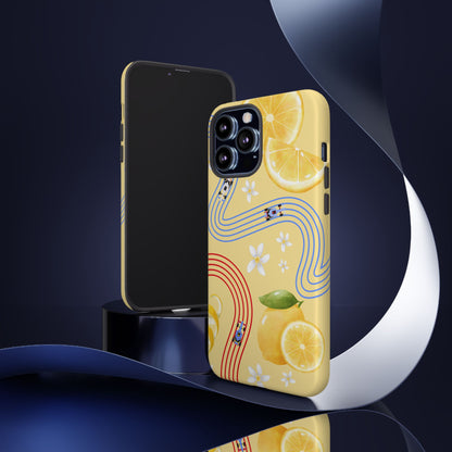 Yellow F1 Racing Bulls and Lemons Phone Case, Trendy F1 Gift, Formula 1 Gift, Cute Fruit F1 Phone Case, Unique Phone Case
