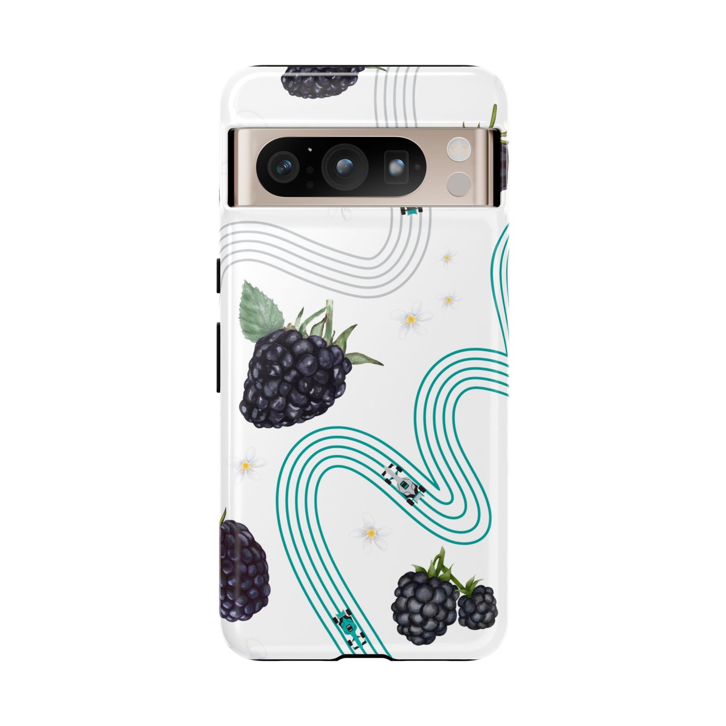 F1 Mercedes and Blackberries Phone Case , Trendy F1 Gift, Formula 1 Gift, Cute Fruit F1 Phone Case, Unique Phone Case