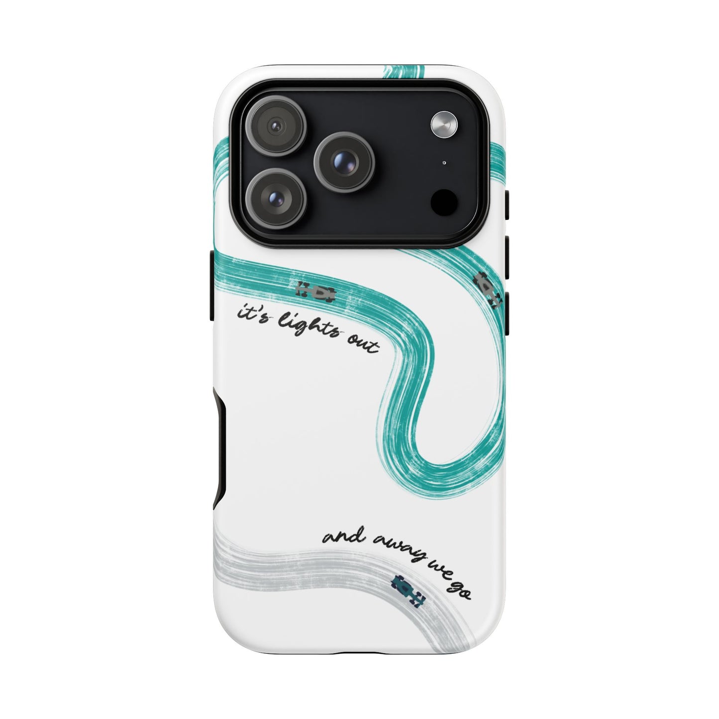Mercedes F1 Phone Case Painted "its lights out and away we go", Trendy F1 Gift, Formula 1 Gift, Cute F1 Phone Case