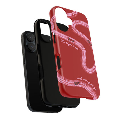 Red and Pink Lights Out F1 Phone Case Design, Trendy F1 Gift, Formula 1 Gift, Cute F1 Phone Case, Unique Formula One Phone Case