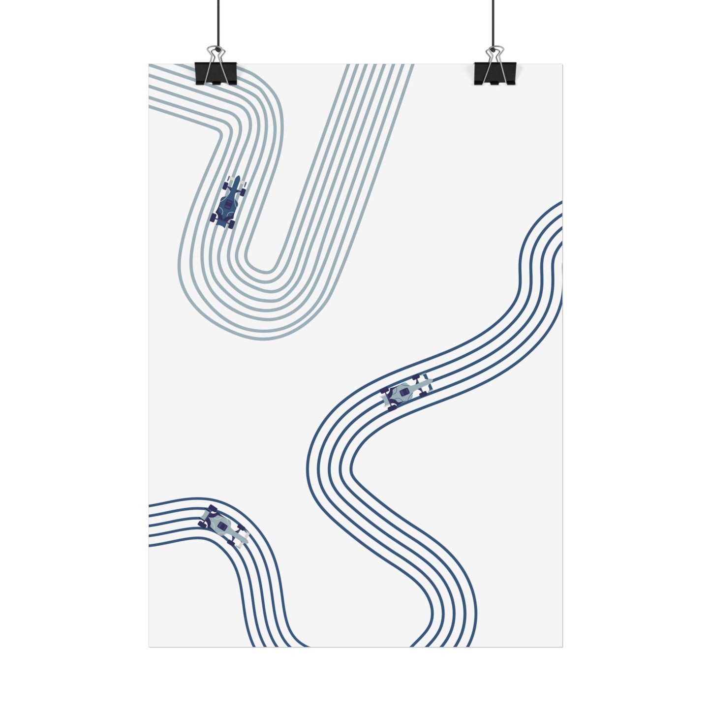 Abstract Blue F1 Giclée Print Poster | Minimalist F1 Art - EU SIZING (Physical Print)