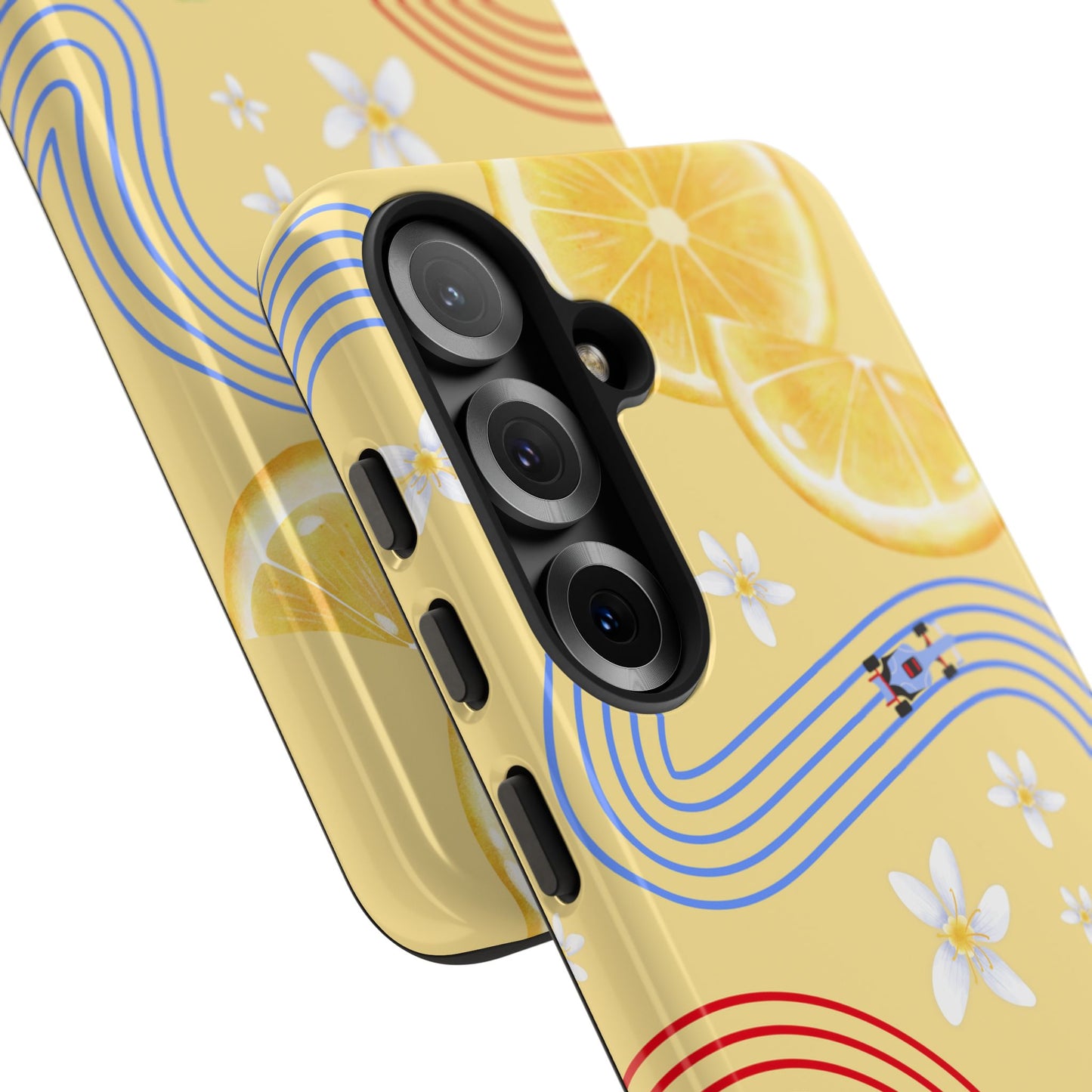 Yellow F1 Racing Bulls and Lemons Phone Case, Trendy F1 Gift, Formula 1 Gift, Cute Fruit F1 Phone Case, Unique Phone Case