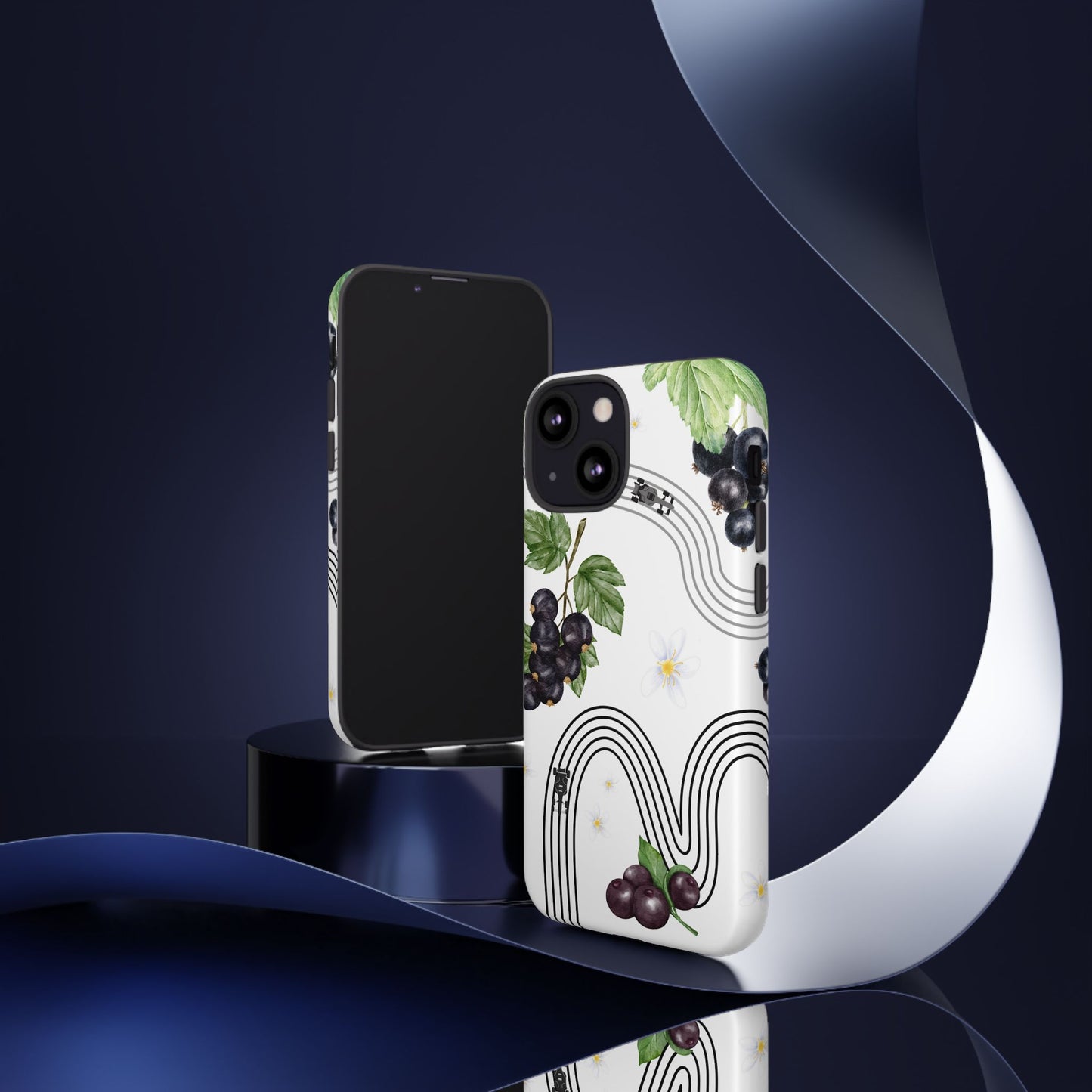 F1 Cadillac and Black Currants Phone Case, Trendy F1 Gift, Formula 1 Gift, Cute Fruit F1 Phone Case, Unique Phone Case