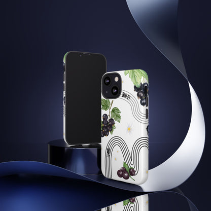 F1 Cadillac and Black Currants Phone Case, Trendy F1 Gift, Formula 1 Gift, Cute Fruit F1 Phone Case, Unique Phone Case