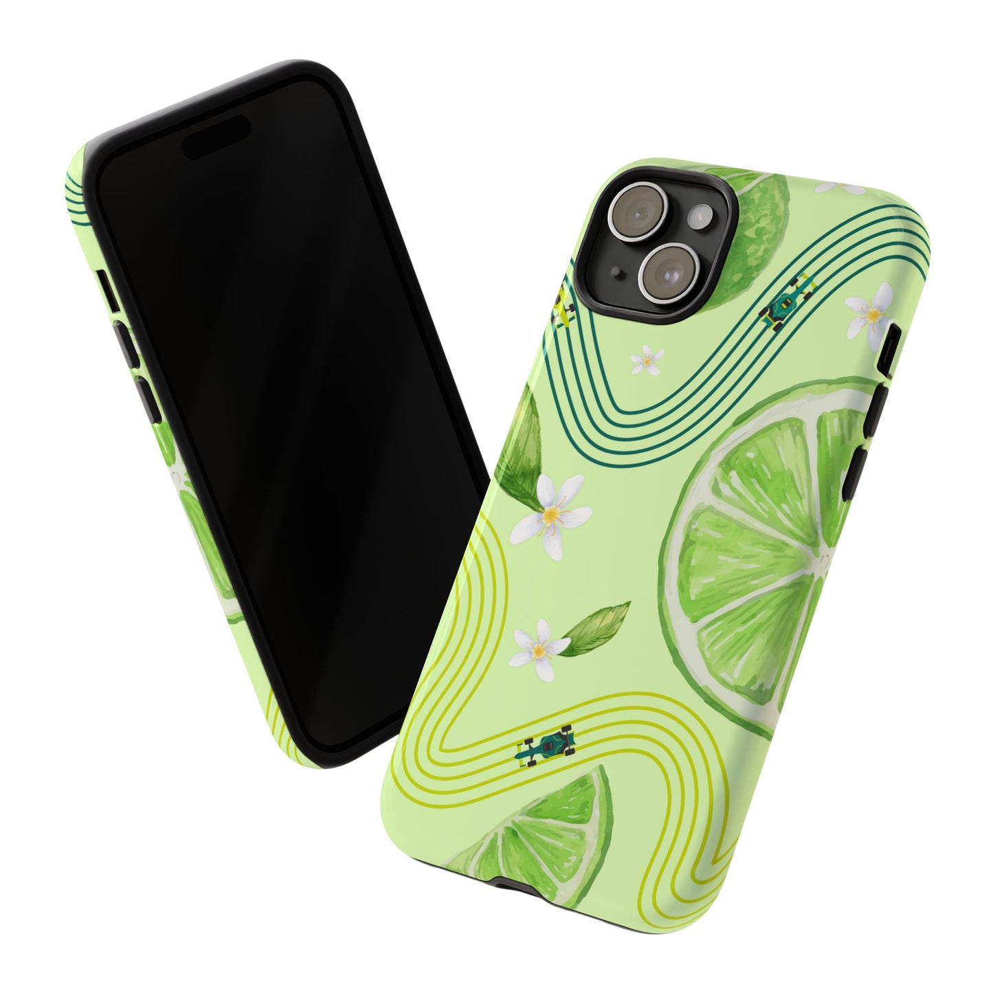 Green F1 Aston Martin and Lime Phone Case, Trendy F1 Gift, Formula 1 Gift, Cute Fruit F1 Phone Case, Unique Phone Case