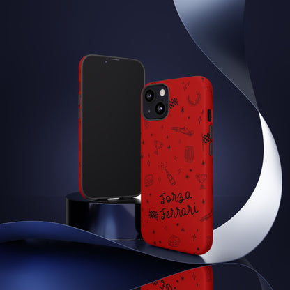 F1 Ferrari Racing Doodle "Forza Ferrari" F1 Phone Case Design