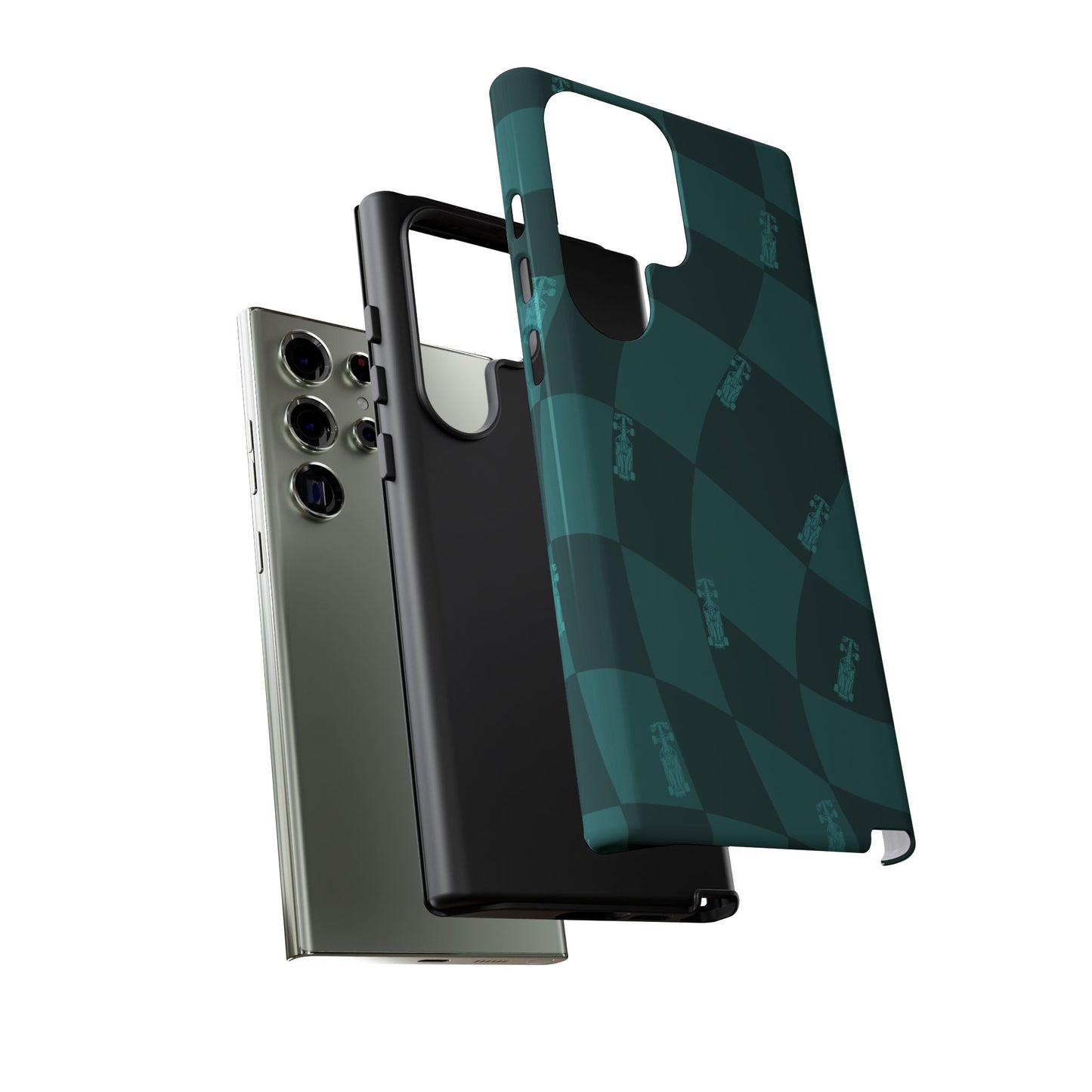 F1 Phone Case Teal Checkered Design, Trendy F1 Gift, Formula 1 Gift, Cute F1 Phone Case, Unique Formula One Phone Case