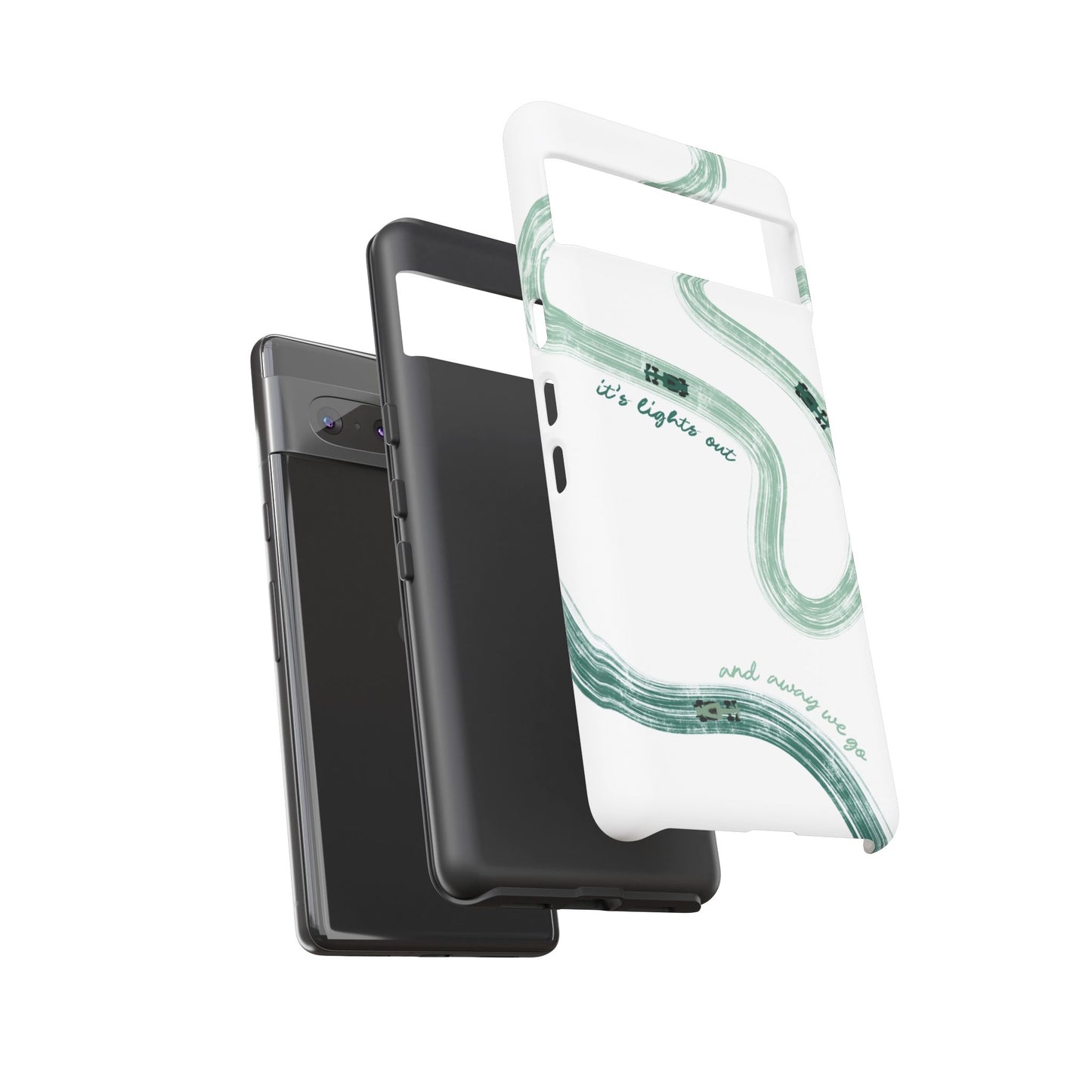F1 Phone Case Green Painted "its lights out and away we go", Trendy F1 Gift, Formula 1 Gift, Cute F1 Phone Case, Gift for F1 Fans