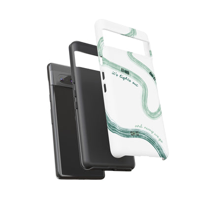 F1 Phone Case Green Painted "its lights out and away we go", Trendy F1 Gift, Formula 1 Gift, Cute F1 Phone Case, Gift for F1 Fans