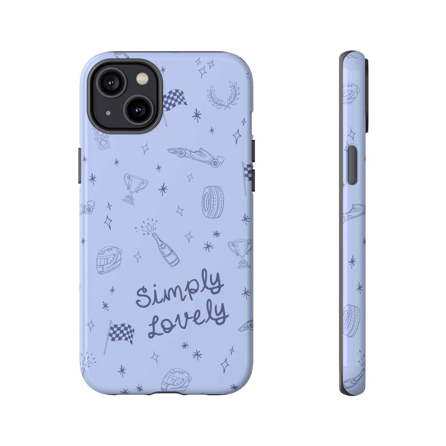 Blue Doodle "Simply Lovely" F1 Phone Case Design